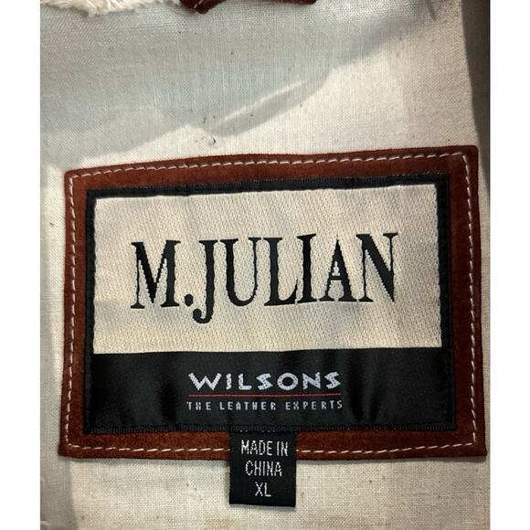 Vintage M. Julian Wilsons Leather distressed patchwork lined brown vest size XL - Picture 11 of 16